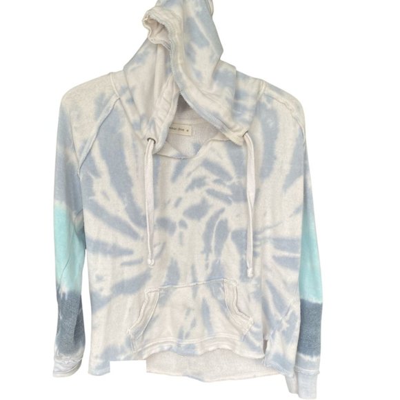 Ocean Drive Tie Dye Hooded Sweatshirt with Front Pockets Blue/White Size M - Picture 8 of 8